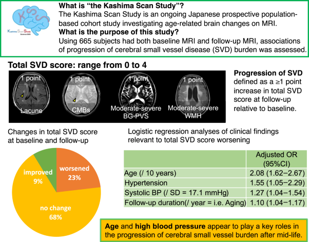 Associations for progression of cerebral small vessel disease burden in healthy adults: the Kashima scan study