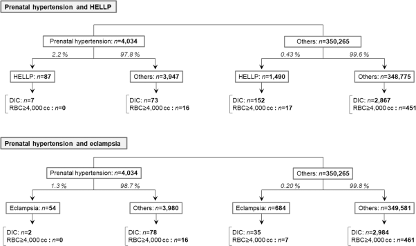 Prenatal hypertension as the risk of eclampsia, HELLP syndrome, and critical obstetric hemorrhage