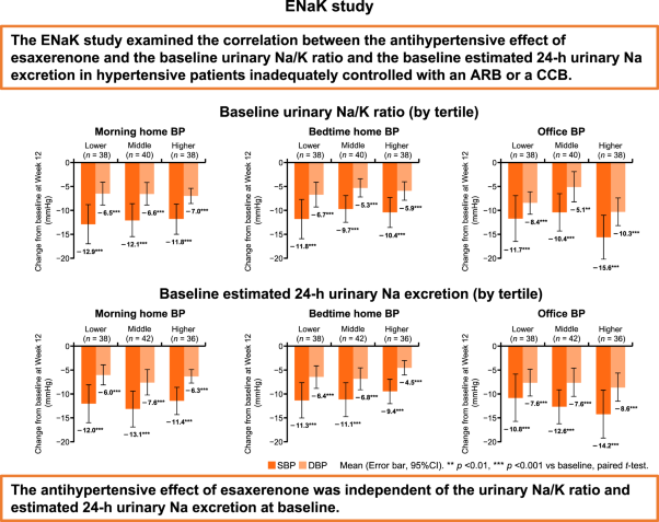 Exploratory study on the relationship between urinary sodium/potassium ratio, salt intake, and the antihypertensive effect of esaxerenone: the ENaK Study