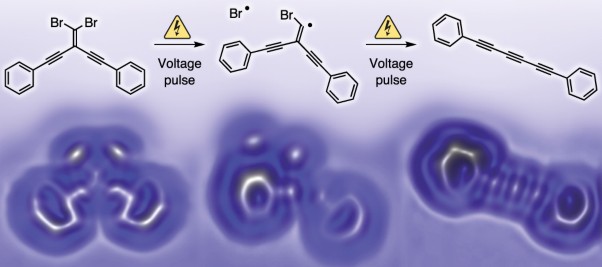 Polyyne formation via skeletal rearrangement induced by atomic manipulation