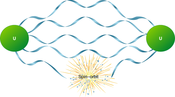 Relativistic quantum chemical calculations show that the uranium molecule U<sub>2</sub> has a quadruple bond