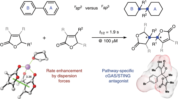 Electronic complementarity permits hindered butenolide heterodimerization and discovery of novel cGAS/STING pathway antagonists