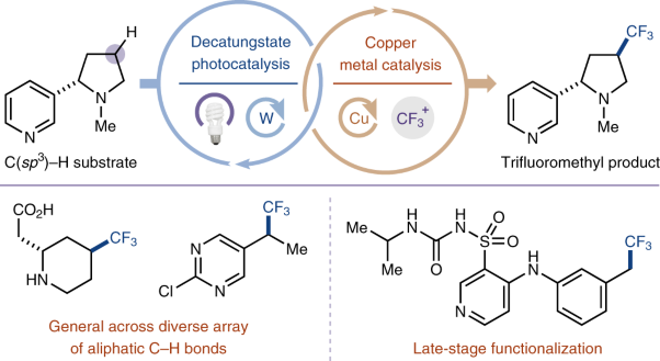 The merger of decatungstate and copper catalysis to enable aliphatic C(<i>sp</i><sup>3</sup>)–H trifluoromethylation