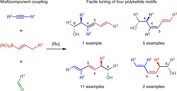 Ruthenium-catalysed multicomponent synthesis of the 1,3-dienyl-6-oxy polyketide motif
