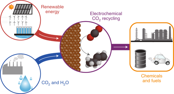 Designing materials for electrochemical carbon dioxide recycling