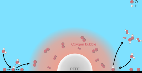 Confined local oxygen gas promotes electrochemical water oxidation to hydrogen peroxide
