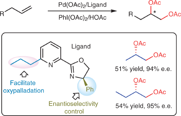 Palladium-catalysed enantioselective diacetoxylation of terminal alkenes