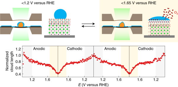 Switchable wetting of oxygen-evolving oxide catalysts