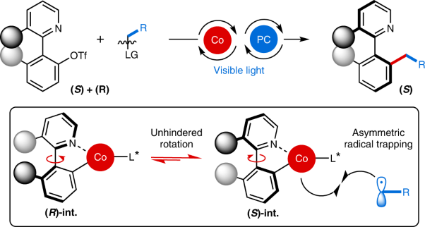 Construction of axial chirality via asymmetric radical trapping by cobalt under visible light