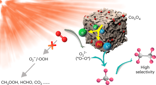 Co<sub>3</sub>O<sub>4</sub> as full-solar-spectrum photocatalyst for selective methane conversion through reactive oxygen species control