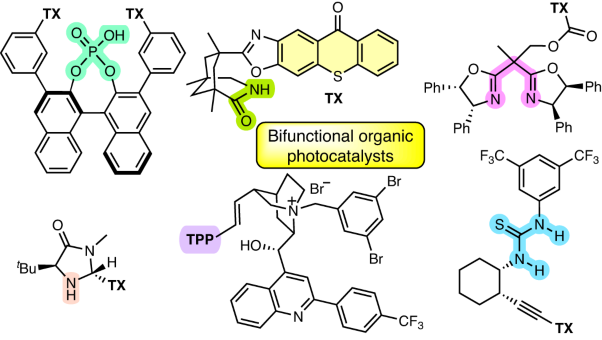 Bifunctional organic photocatalysts for enantioselective visible-light-mediated photocatalysis
