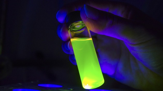 Photochemical reaction in glass vial.