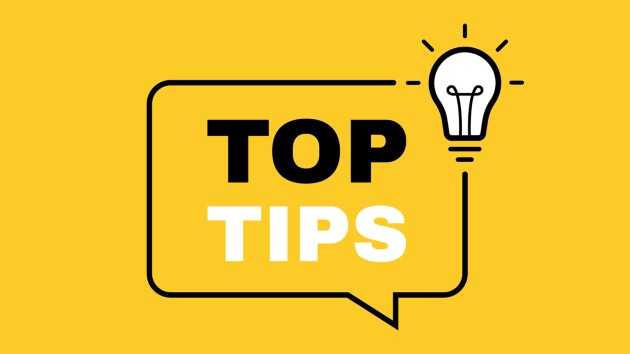 light bulb and top tips text