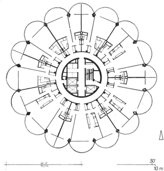 Building plan elevation and diagrams of a circular staircase Etching  1850 after S H Brooks  Wellcome Collection