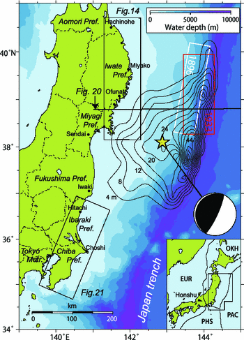 Tsunami along Pacific Coast of Northern Honshu Recorded from the 2011 Tohoku Previous Great Earthquakes |