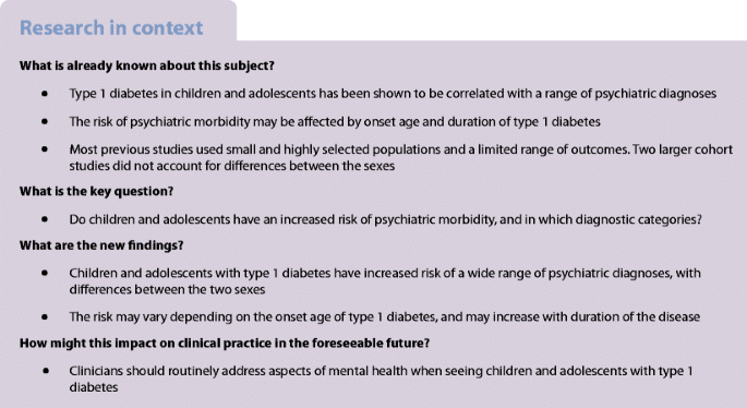 type 1 diabetes research studies)