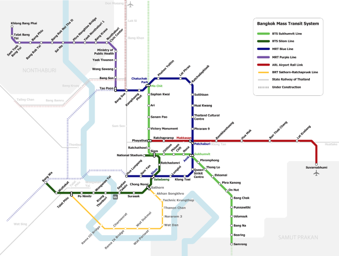 Bangkok Mrt Map Pdf 2019 Measuring Transit Accessibility Benefits And Their Implications On Land  Value Capture: A Case Study Of The Bangkok Metropolitan Region |  Springerlink