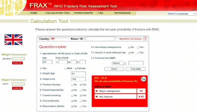 FRAX™ and the assessment of fracture probability in men and women from the  UK | SpringerLink