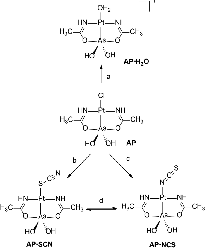 Reactivity Of Arsenoplatin Complex Versus Water And Thiocyanate A Dft Benchmark Study Springerlink