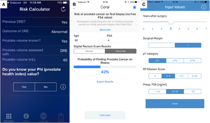 Prostate Cancer Risk Calculator' mobile applications (Apps): a systematic  review and scoring using the validated user version of the Mobile  Application Rating Scale (uMARS) | SpringerLink