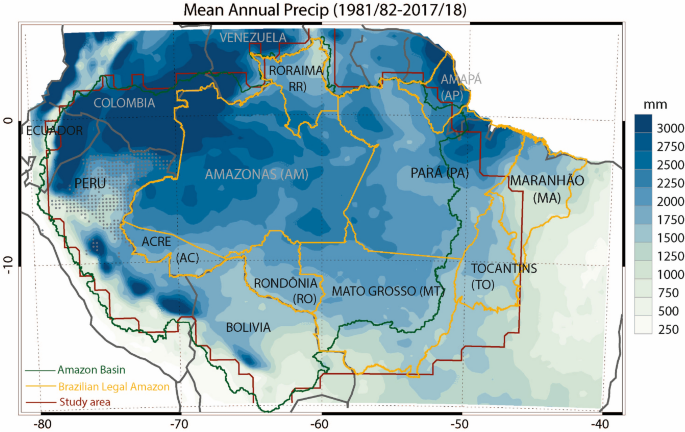 Assessing precipitation extremes (1981–2018) and deep convective activity  (2002–2018) in the Amazon region with CHIRPS and AMSU data | SpringerLink