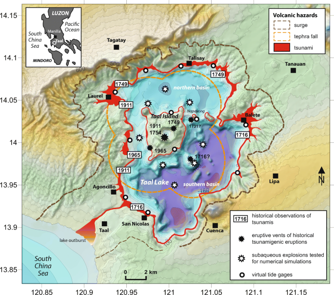 Tsunamis Generated By Subaqueous Volcanic Explosions In Taal Caldera Lake Philippines Springerlink