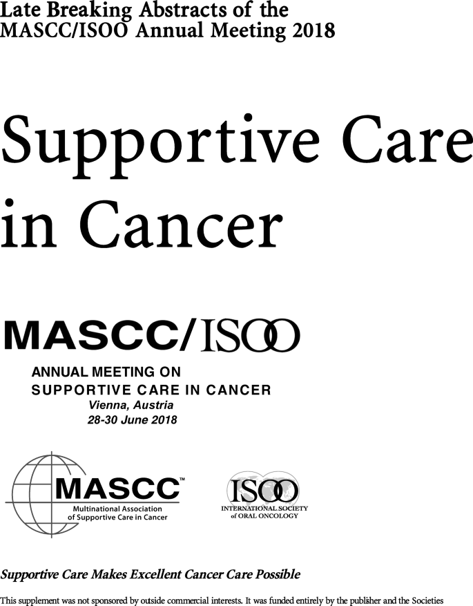Late Breaking Abstracts Of The Mascc Isoo Annual Meeting 18 Springerlink