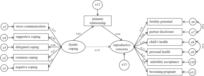 The mediating role of the intimate relationship between dyadic coping ...