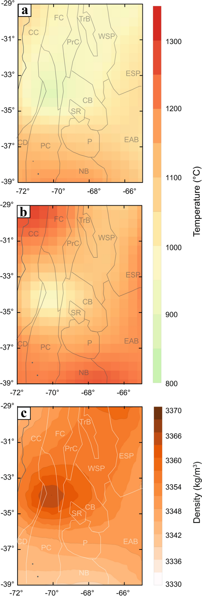 Lithospheric density structure of the southern Central Andes constrained by  3D data-integrative gravity modelling