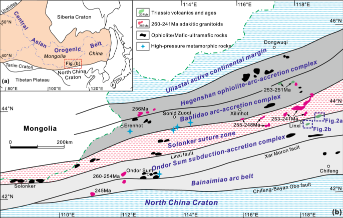 Simplified tectonic map of the Central Asian Orogenic Belt (CAOB