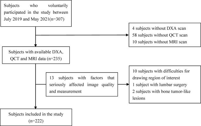Comparison of the value of VBQ scores for assessing abnormal bone mass ...