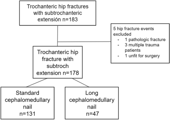 Trochanteric hip fractures with subtrochanteric extension. Does the ...