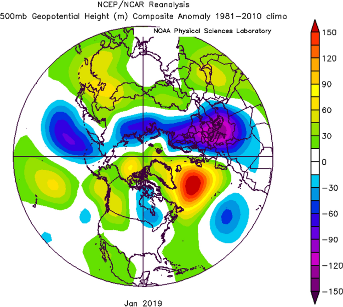 Analysis Of Cold Anomalies Observed Over Turkey During The 2018 2019 Winter In Relation To Polar Vortex And Other Atmospheric Patterns Springerlink
