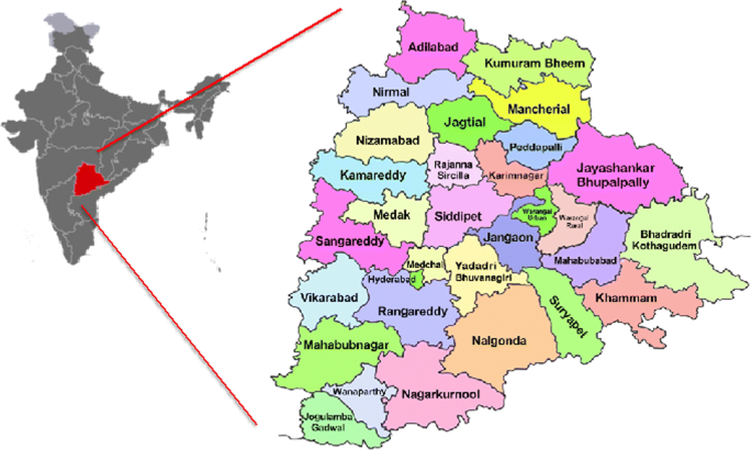 Telangana State Political Map Assessment Of Climate Change And Vulnerability In Indian State Of Telangana  For Better Agricultural Planning | Springerlink