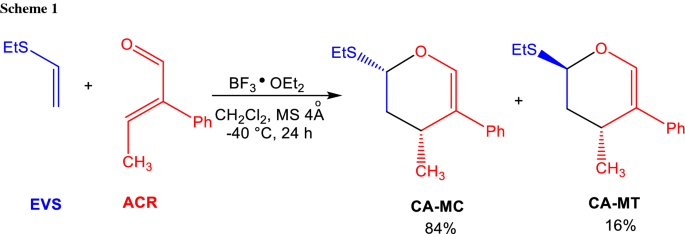 BF3-catalyzed oxa-Diels–Alder reaction of ethyl vinyl sulfide and  β-methyl-α-phenylacrolein: a molecular electron density theory study |  SpringerLink