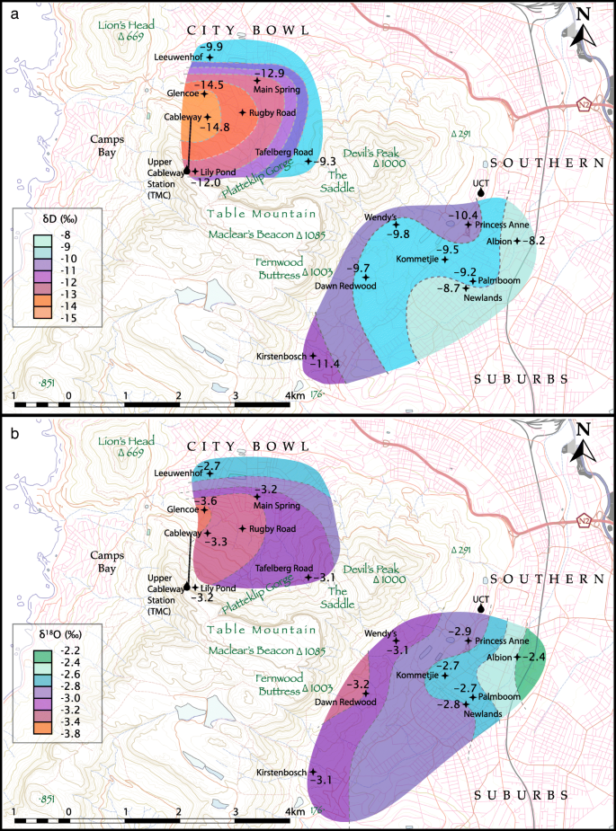 Annual Shifts In O And H Isotope Composition As Measures Of Recharge The Case Of The Table Mountain Springs Cape Town South Africa Springerlink
