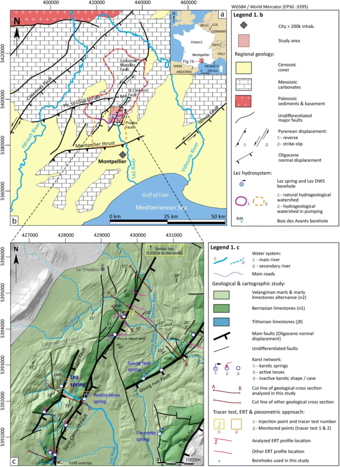 Fault Zones In Limestones Impact On Karstogenesis And Groundwater Flow Lez Aquifer Southern France Springerlink