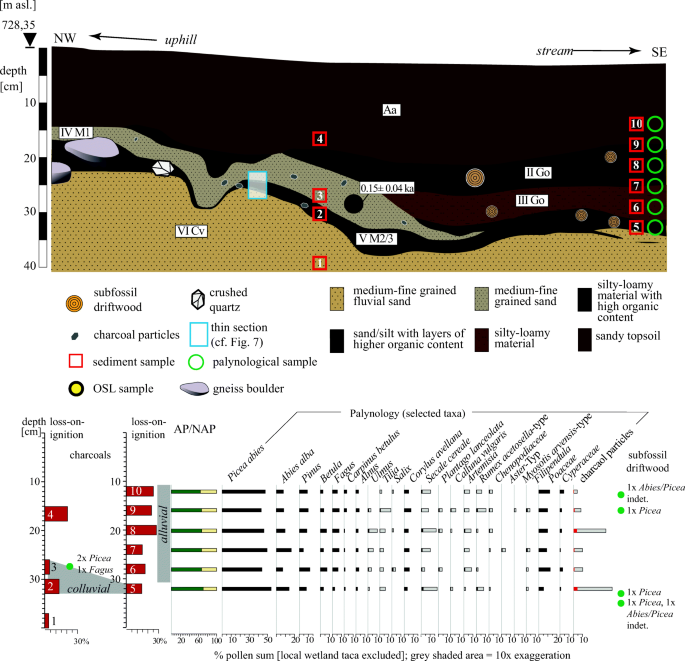 Past human impact in a mountain forest: geoarchaeology of a medieval glass  production and charcoal hearth site in the Erzgebirge, Germany |  SpringerLink