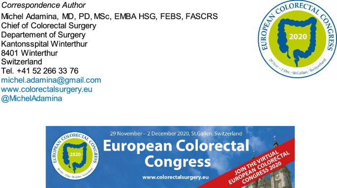 Abstracts presented at the 14th European Colorectal Congress  (#ECCStGallen), 29.11.2020–2.12.2020, St.Gallen, Switzerland | SpringerLink