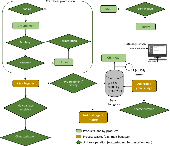 Biogas production from malt bagasse from craft beer industry: kinetic  modeling and process simulation | SpringerLink