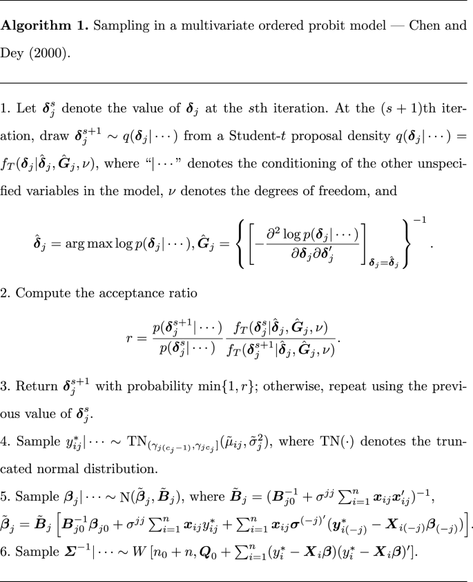 Bayesian Analysis Of Multivariate Ordered Probit Model With Individual Heterogeneity Springerlink