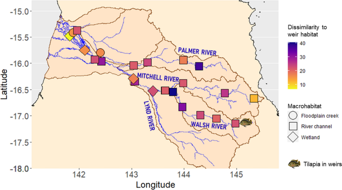 Macrohabitat characteristics of stream sites by season. Mean