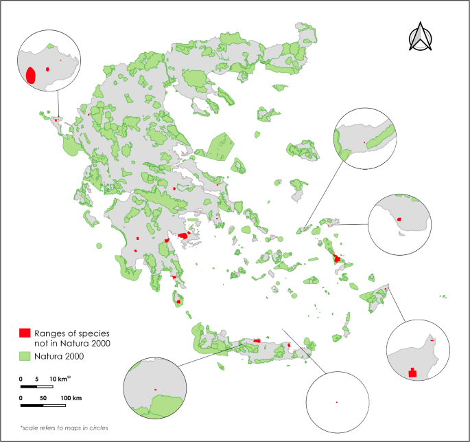 The Natura 2000 network and the ranges of threatened species in Greece |  SpringerLink