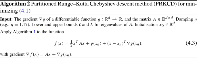 Explicit Stabilised Gradient Descent For Faster Strongly Convex Optimisation Springerlink