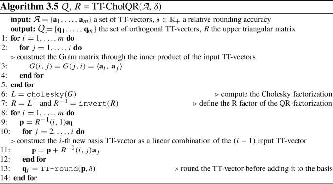 Tensor Train Format On some orthogonalization schemes in Tensor Train format | BIT ...
