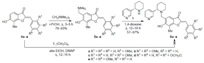 Synthesis Of Anabasine Containing Aminomethyl Derivatives Of 6 Hydroxyaurones Springerlink