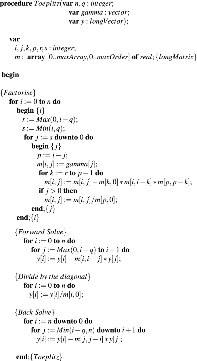A Wiener Kolmogorov Filter For Seasonal Adjustment And The Cholesky Decomposition Of A Toeplitz Matrix Springerlink