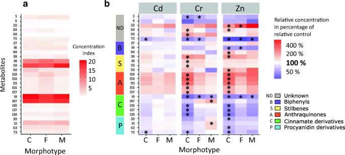 Responses Of The Species Complex Fallopia Bohemica To Single Metal Contaminations To Cd Cr Or Zn Growth Traits Metal Accumulation And Secondary Metabolism Springerlink