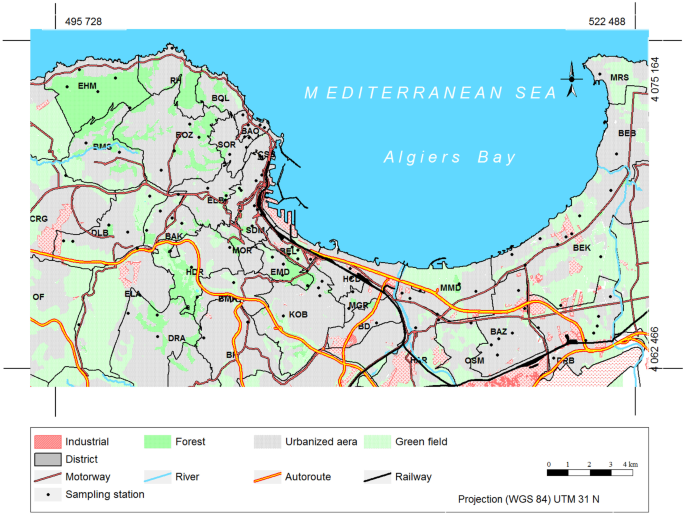 Impact Of Atmospheric Pollution On Asthma And Bronchitis Based On Lichen Biomonitoring Using Iap Ihi And Gis In Algiers Bay Algeria Springerlink