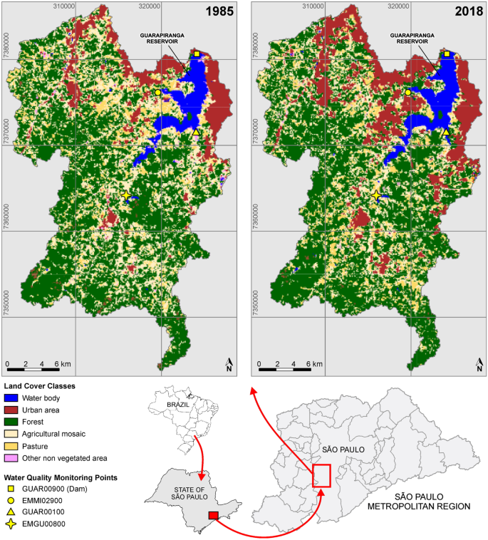 Spatio-temporal changes in water quality in the Guarapiranga